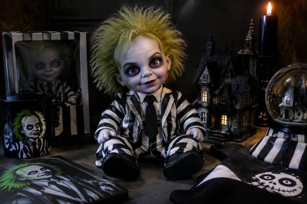 Bébé Beetlejuice : idées cadeaux et objets cultes pour les fans de l’univers gothique